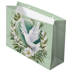 Beautiful White Peace Dove Large Gift Bag
