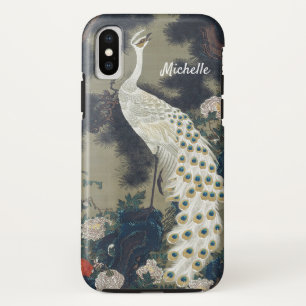 Beautiful White Peacock in Pine Tree Case-Mate iPhone Case