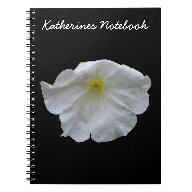 Beautiful White Petunia Customizable Notebook (Front)