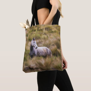 Beautiful White Prairie Horse Tote Bag