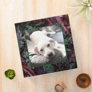 Beautiful White Puppy Dog Shamrocks Clovers Green Binder