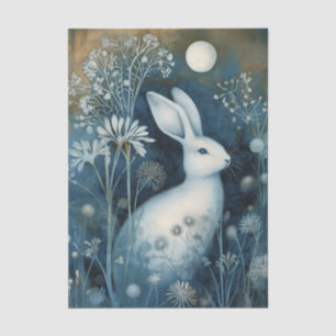 Beautiful White Rabbit Cyanotype Printing Tissue Paper