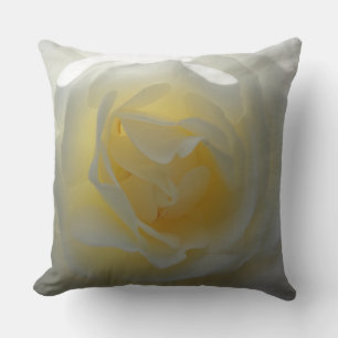 Beautiful White Rose Close up Throw Pillow