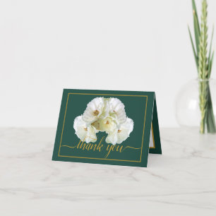 Beautiful White Rose Colour Backdrop Chic Thank Yo Card