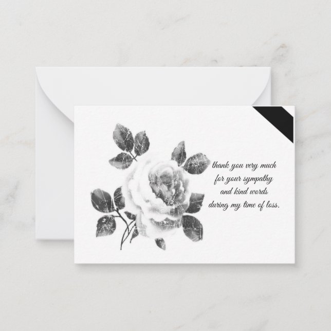 Beautiful White Roses After Funeral Thank You Card (Front)