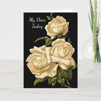 Beautiful White Roses Anniversary Greeting Card