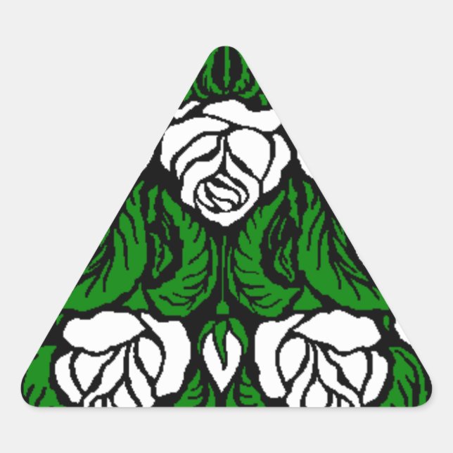 BEAUTIFUL WHITE ROSES TRIANGLE TRIANGLE STICKER (Front)