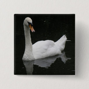 Beautiful White Swan Button