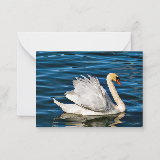 Beautiful White Swan Card (Front)