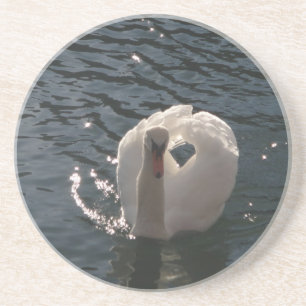 Beautiful white swan coaster