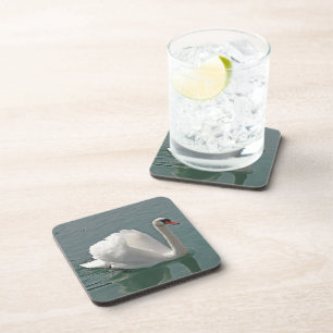 Beautiful white swan coaster