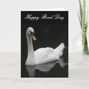 Beautiful White Swan Custom Birthday Card