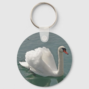 Beautiful white swan keychain