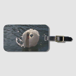 Beautiful white swan luggage tag
