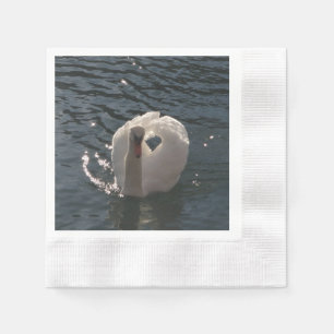 Beautiful white swan napkin