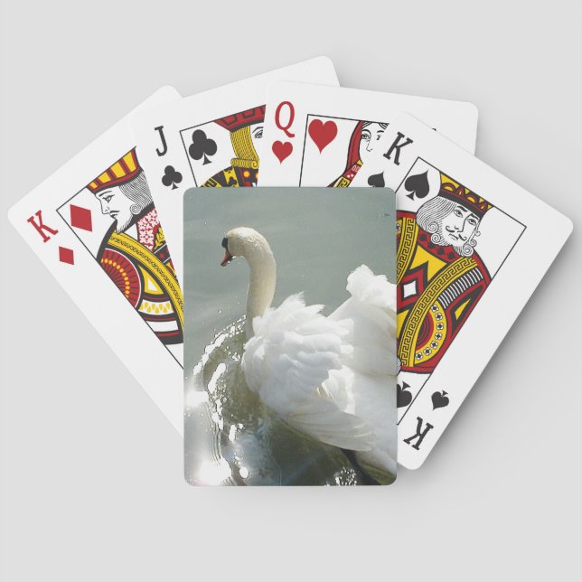 Beautiful white swan playing cards (Back)