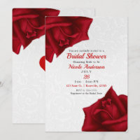 Beautiful White Texture Red Roses Bridal Shower