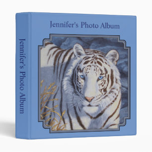 Beautiful White Tiger with Crystal Blue Eyes Binder