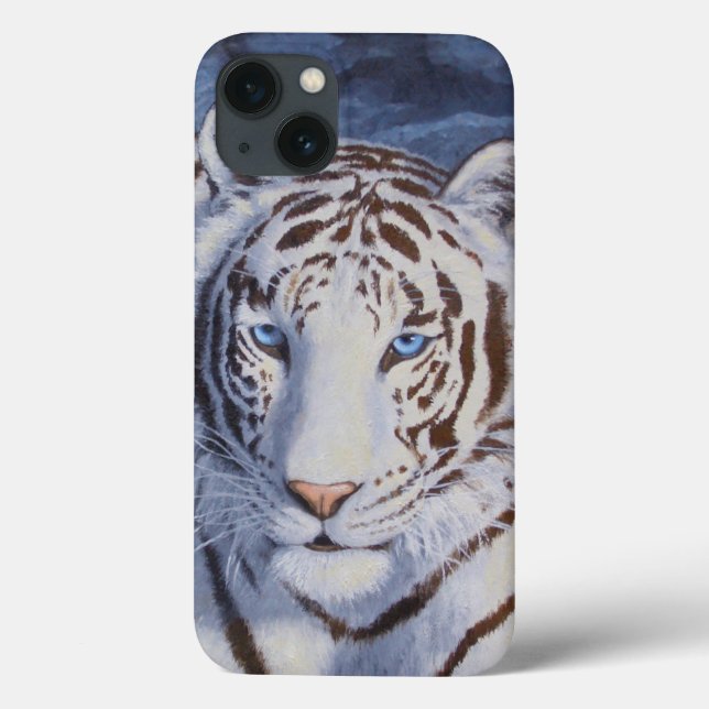 Beautiful White Tiger with Crystal Blue Eyes Case-Mate iPhone Case (Back)