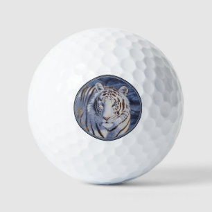 Beautiful White Tiger with Crystal Blue Eyes Golf Balls