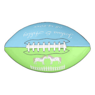 Beautiful White Wedding Horses Custom Football