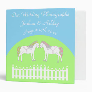 Beautiful White Wedding Horses Custom Photo Album Binder