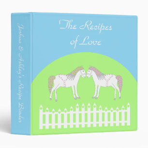 Beautiful White Wedding Horses Custom Recipe Binder