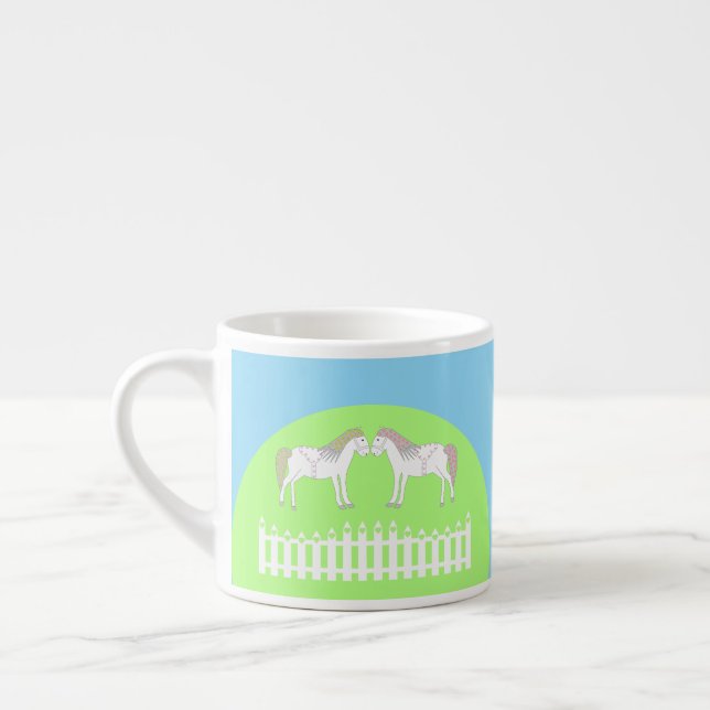 Beautiful White Wedding Horses Espresso Cup (Left)
