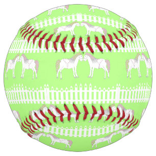 Beautiful White Wedding Horses Patterned Softball