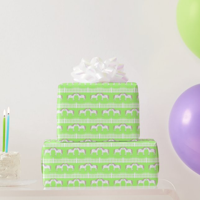 Beautiful White Wedding Horses Patterned Wrapping Paper (Party Gifts)