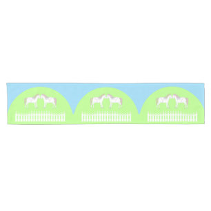 Beautiful White Wedding Horses Short Table Runner