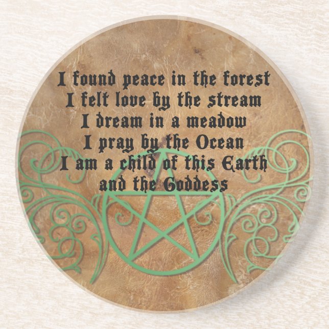 Beautiful Wiccan Poem Coaster (Front)