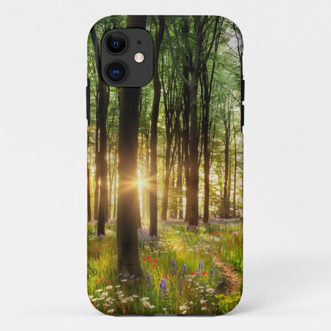 Beautiful wild flower woodland path & dawn sunrise Case-Mate iPhone case (Back)