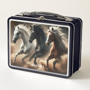 Beautiful Wild Horses Metal Lunch Box