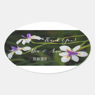 Beautiful Wild Iris Flowers Wedding Favour Sticker