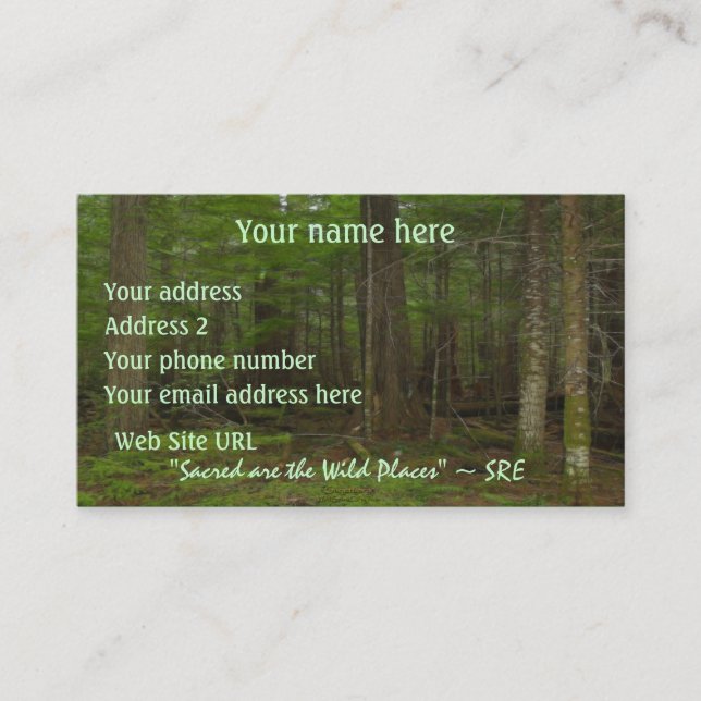 Beautiful Wilderness Scene from Nature Business Card (Front)