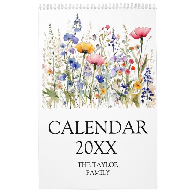 Beautiful Wildflower Botanical Garden Calendar (Cover)