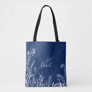 Beautiful Wildflower Doodles Tote Bag