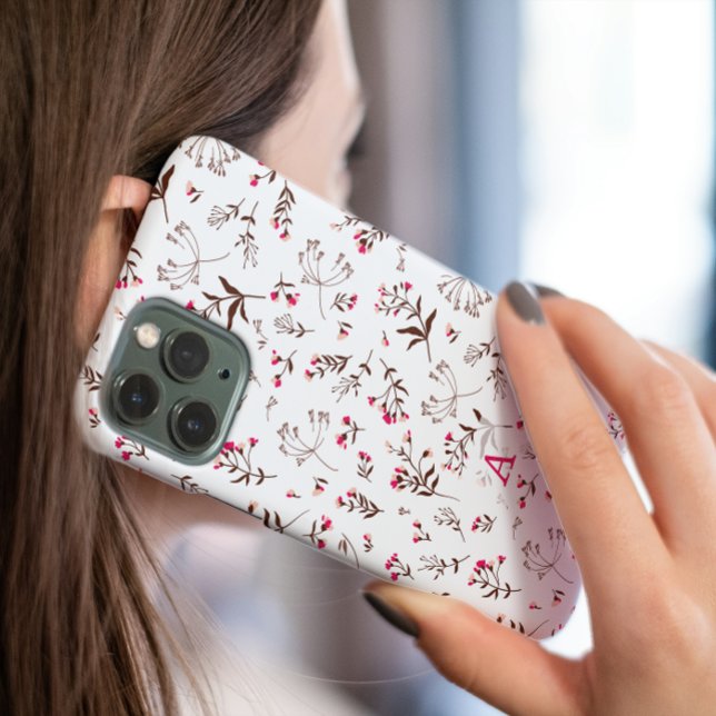 Beautiful Wildflower Initial stylish Case-Mate iPhone Case (wildflower white stylish iphone case)