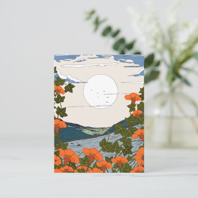 Beautiful Wildflower Meadow Landscape Postcard (Standing Front)