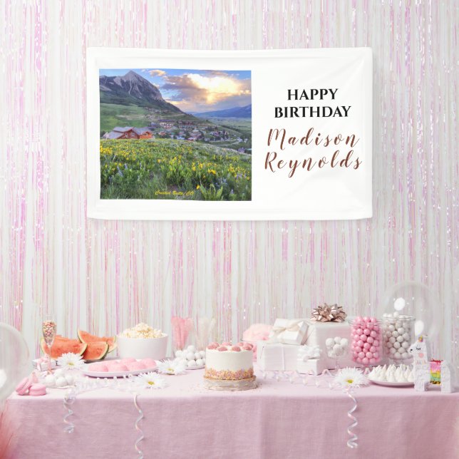Beautiful Wildflower Mountain Beautiful Sky Banner (Party)