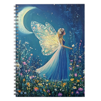 Beautiful wildflowers and fairy.  notebook