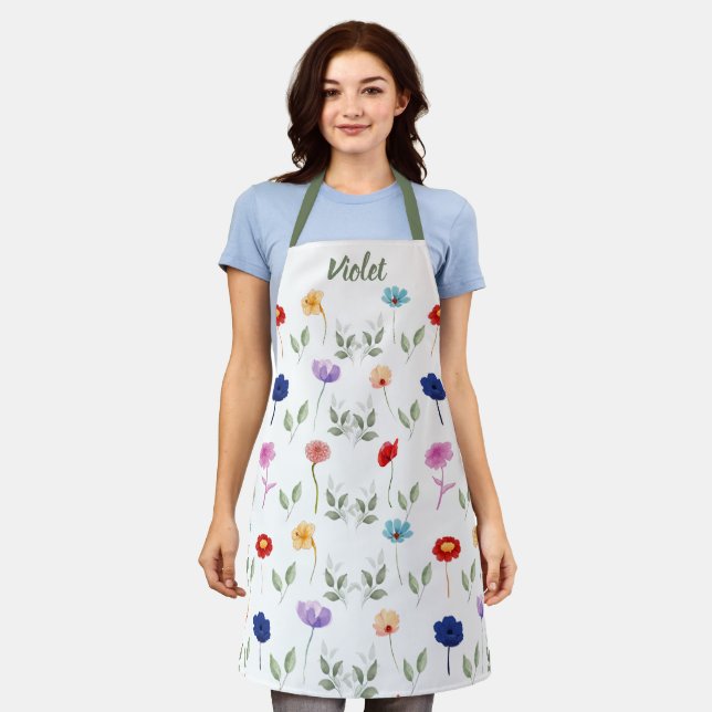 Beautiful Wildflowers Botanicals Custom Apron (Worn)