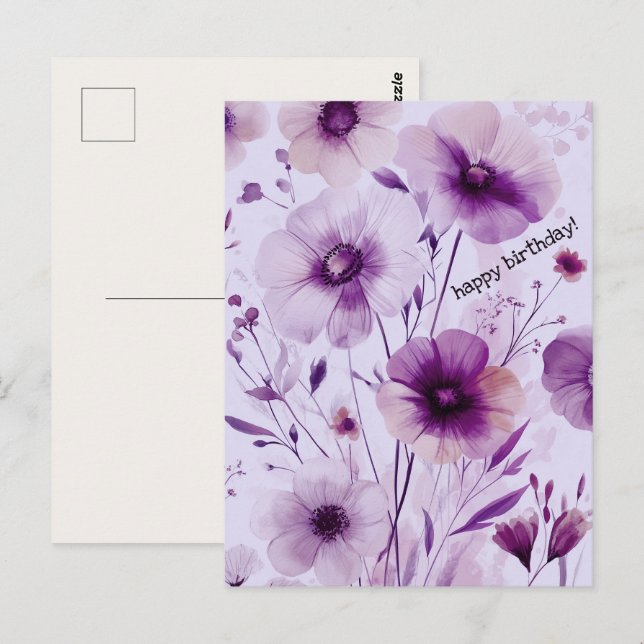 Beautiful Wildflowers Flowers HAPPY BIRTHDAY Postcard (Front/Back)