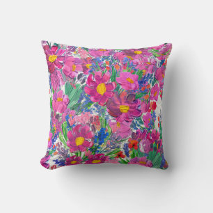 Beautiful Wildflowers: Hand Drawn Artistry. Throw Pillow
