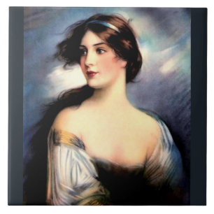 beautiful wind-blown Victorian woman Tile