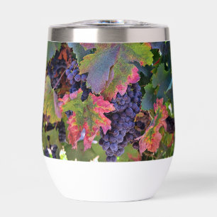 Beautiful Wine Glass with Grapes