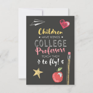 Beautiful Wings Quote - College Professors Thank You Card