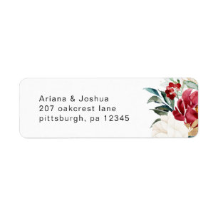 Beautiful Winter Bouquet Wedding Return Address