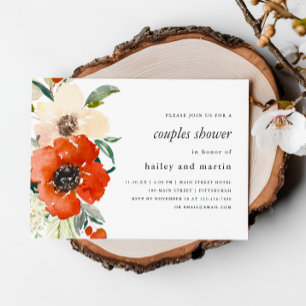 Beautiful Winter Floral Wedding Couples Shower Invitation